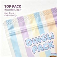 Sachet refermable personnalisé OEM à faible MOQ, qualité alimentaire, avec fenêtre transparente pour collations pour bébés, bâtonnets de fromage pour tout-petits, emballage alimentaire pour enfants