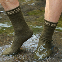 Chaussettes imperméables vert olive mi-mollet, 3 couches respirantes, pour randonnée, trekking, pêche, camping, activités de plein air, logo personnalisé, faible MOQ