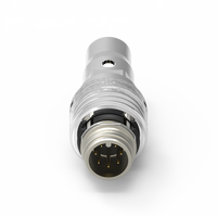 Connecteur moulé moulé par injection WP M12(M) 1P à code A, prise d'alimentation push-pull, étanche IP67, application RF, mâle/femelle, mini capteur en zinc