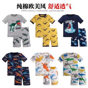 Pyjamas d'été en coton pour enfants, ensemble de vêtements de nuit fantaisie imprimés pour bébés garçons, tailles 3-12 ans, haute qualité - Product Image 2
