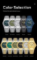 Montre à quartz pour homme Poedagar 696, cadran bleu quadrillé, fonction double jour/date, montre-bracelet décontractée pour affaires