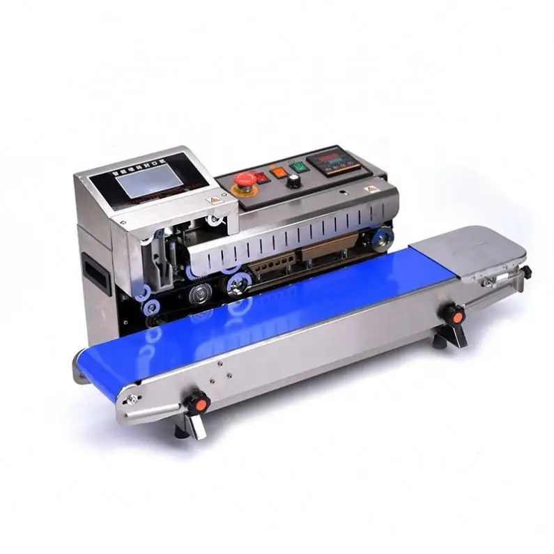 Schlussverkauf industrielles kontinuierliches Band Plastiktüte inklusive Tintenstrahldrucker-Dichtungsmaschine erweiterter Lebensmittelband-Dichtungsmaschine