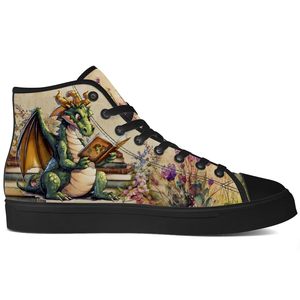 Chaussures en toile pour hommes à tige haute personnalisées, impression de haute qualité avec clous <span class=keywords><strong>argent</strong></span>és, chaussures de skate punk épaisses, fabrication de chaussures personnalisées - Product Image 3