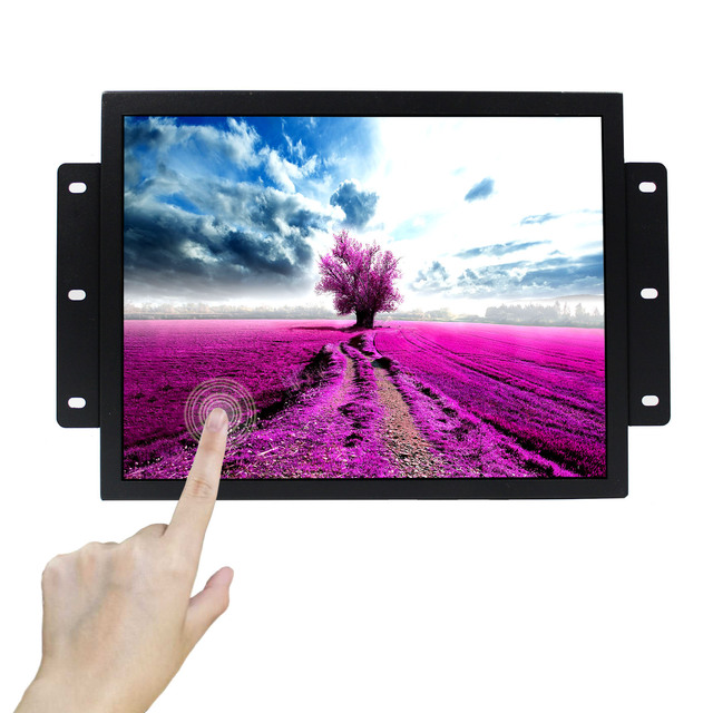 Portable Industrial Monitor ,12.1 Inch 4:3 TFT LCD Touch Monitor VGA DVI Video Input ,700nit High Brightness