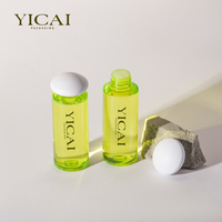 Bouteille de toner PET vide de 75ml 100ml 150ml 200ml Bouteille d'essence d'emballage cosmétique en plastique vert clair ambré avec couvercle en ABS vente en gros