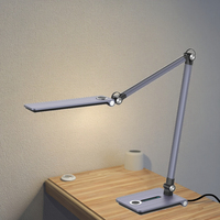 Lampe de bureau LED moderne et contemporaine en ABS flexible, avec gradation progressive DC, idéale pour la lecture, la chambre et l'intérieur.