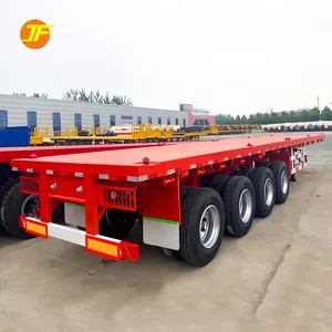 3 Axle 20 Ton Flatbed truk Semi Trailer kontainer membawa Flatbed Semi Trailer