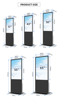Layar Digital Signage LED Tipe Kabinet Berdiri |   32" 43" 50" 55" 65" 75" 86" 98" Layar Sentuh Kios Animasi Dalam Ruangan Grafis OEM