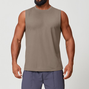 <span class=keywords><strong>Débardeur</strong></span> sans manches pour hommes athlétisme Yoga Fitness solide respirant évacuant l'humidité course à pied plaine entraînement Gym basket-ball débardeurs pour hommes - Product Image 5