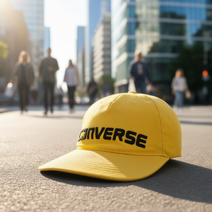 Gorra Unisex Converse Snapback Amarilla, 100% Lona de Algodón, Ajustable, Seis Paneles, Logotipo Bordado, Estilo Casual - Product Image 2