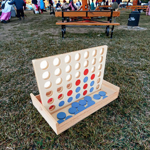 Jeu d'échecs à quatre connecteurs en bois, jeu de société de table avec Tic Tac Toe, jouets intellectuels éducatifs pour enfants - Product Image 2