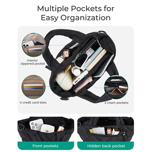 Bolso Tote Convertible de Nylon Acolchado Minimalista, Personalizado ODM OEM, con Correa Ajustable, para el <span class=keywords><strong>Trabajo</strong></span>, Marca Royal Fair - Product Image 3