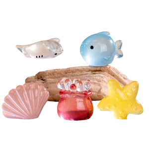 CHENXI Animaux marins scintillants en résine, artisanat DIY, mini-poulpe, décoration de paysage pour aquarium, accessoires en résine - Product Image 1