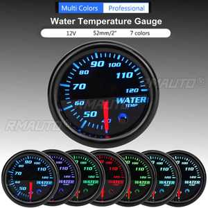 Medidor de Temperatura del Agua para Automóvil Universal de 2 Pulgadas y 52 mm, Pantalla LCD Digital con LED de 7 Colores, Medidor de Temperatura del Agua con Turbo Boost - Product Image 1
