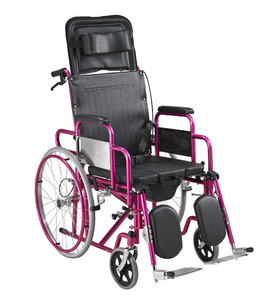 Silla de Inodoro Reclinable de Alta Calidad con Respaldo Alto Karma, Silla de Ruedas con Reposapiés Elevable - Product Image 4