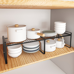 Estante de cocina extensible, organizador de metal apilable, estante de almacenamiento de alambre de almacén - Product Image 4