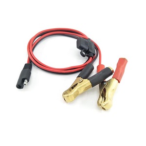 คลิปจระเข้ทองแดง<span class=keywords><strong>แบตเตอรี่</strong></span><span class=keywords><strong>12V</strong></span> ไปยังสายเคเบิล<span class=keywords><strong>แบตเตอรี่</strong></span> SAE พร้อมฟิวส์ - Product Image 1