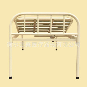 Cama de Hospital Manual de Acero Inoxidable Blanca con Manivela Simple para Pacientes y Cuidado de Ancianos - Product Image 3