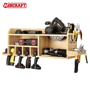 WINCRAFT OEM Étagère murale moderne en bois pour rangement d'outils, organisateur d'outils électriques pour garage, <span class=keywords><strong>atelier</strong></span>, remise, sous-sol - Product Image 4