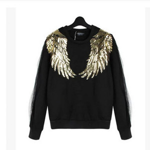 Toppe in Tessuto di Seta con Ricamo di Grandi Ali d'Angelo e Paillettes da Applicare con Ferro da Stiro sui Vestiti - Product Image 5