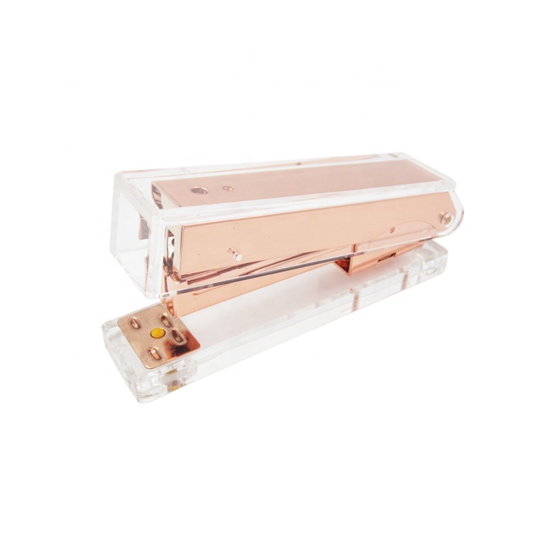 Горячая Распродажа, акриловый степлер, декоративный высококачественный степлер из розового золота для дома и офиса, материал пмма