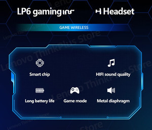 2024 Tws Think Lp6 Auriculares inalámbricos Audifonos BT 5,0 Auriculares intrauditivos para juegos Lp6 - Product Image 2