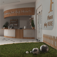 Conception d'intérieur moderne sur mesure pour animalerie, solution clé en main EPC complète, aménagement de salon de toilettage pour projet de magasin de vente au détail d'articles pour animaux