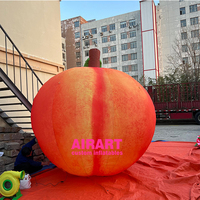 Modèle de pêche géante gonflable de 3 m, fruits gonflables personnalisés pour la publicité de festival, à vendre