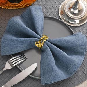 Islamic Dining Candlelight Dinner <b>Party</b> of Table Diy Ring Holders Eid Ramadan Mubarak Gold <b>Napkin</b> Rings - Product Image 2