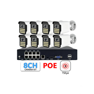 Kit NVR POE de 8 Canales, 4K 8MP, Impermeable IP66 para Exteriores, Cámara IP con Audio Bidireccional, Visión Nocturna a Todo Color, H.265, Reconocimiento Facial, Sistema de Aplicaciones - Product Image 1