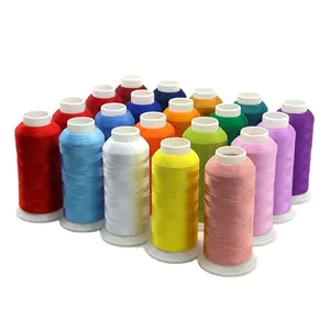 Sợi Polyester Thêu Máy Tính 100% 4000 Yard 75d 120d/2 Chỉ May Thêu Công Nghiệp 40S/2 5000M Cho Máy Thêu