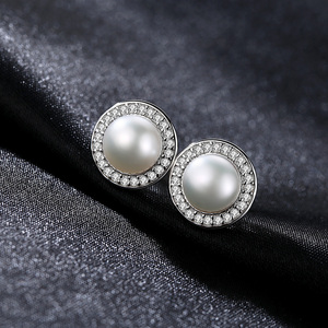 PAG & MAG donne gioielli da sposa 925 Sterling Silver Stud rotonda d'acqua dolce 7-7.5mm naturale barocco <span class=keywords><strong>orecchini</strong></span> di perle - Product Image 5