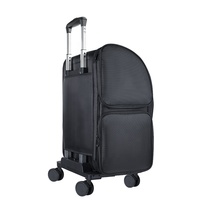 Trousse de maquillage à roulettes, rangement de maquillage doux, organisateur de cosmétiques, bagage de voyage avec poche latérale, sac amovible