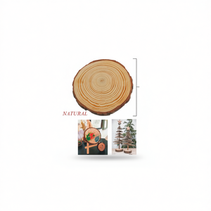 Base in legno Ilan 7-8 cm naturale rotonda per artigianato e decorazioni - Product Image 2