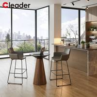 Tabouret de bar de qualité commerciale avec dossier rembourré en tissu, en similicuir PU, avec pieds en métal, pour café, bistrot, comptoir, chaise haute