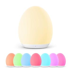Lampe de nuit LED à intensité variable avec commande tactile, blanc chaud, forme d'œuf, corps en plastique, rechargeable par USB, lumière de chambre au design minimaliste - Product Image 2