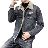 Nouvelles vestes en jean pour hommes automne-hiver, doublées de polaire d'agneau épaisse, manteaux décontractés chauds en coton rembourré, vestes en jean tendance coréenne