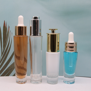 Luxury Unique Cosmetic Packaging Nice Glass Bottle 15ml 1oz 30ml clear Essential Oil Serum Bottle Glass Dropper Bottles
