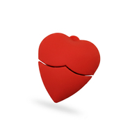Memoria USB Personalizada con Logotipo en Forma de Corazón, Memoria USB de Goma PVC al por Mayor, Memoria USB de 8GB 16GB 32GB