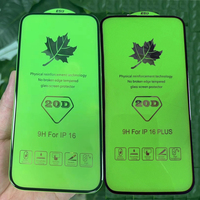 Protector de Pantalla de Vidrio Templado Transparente Antirrayaduras de Grado AAA 20D HD para iPhone 16 Plus 16 Pro Max