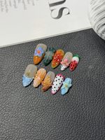 Vente en gros de faux ongles en acrylique préconçus à couverture complète, certifiés CE, motifs Stiletto et carrés, application sur les doigts, logo personnalisé