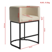 Chaises de bar de haute qualité, hauteur comptoir, 24 pouces, avec dossier et repose-pieds, tabourets de bar pour cuisine, tabourets pour îlot de cuisine