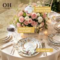 Assiette de Présentation en Porcelaine Fine Grise de Haute Qualité, Motif Ray, pour Mariage, Logo Personnalisable, Décoration pour Événements, Assiette en Céramique à Louer
