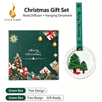 Diffuseur de parfum en verre en forme de sapin de Noël, boîte verte festive, parfum d'ambiance décoratif pour la maison, cadeau de Noël pour la famille, vente au détail et en gros