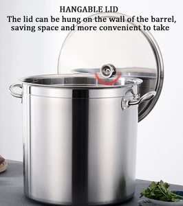 New Arrival Classic Stainless Steel Cooking <b>Pot</b> High Straight Shape Stock <b>Pot</b> Steamer Basket Dishwasher Safe Gas <b>Induction</b> Ready - Product Image 3