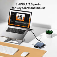Hub USB-C DisplayLink 6-en-1 double pour affichage triple 4K 60Hz 2.1, 10 Gbit/s, 90 W, en stock pour MacBook et ordinateurs portables Windows