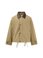 Blouson Bomber Homme Personnalisé CJ – Manteau Utilitaire Vintage Taille Haute Effet Vieilli Col Rabattu Boutons Réversibles Printemps
