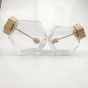 Factory Direct SalesThickened Iron Lid 100ml 180ml 280ml 380ml 730ml Hexagonal Transparent Glass <b>Honey</b> Jar - Product Image 5