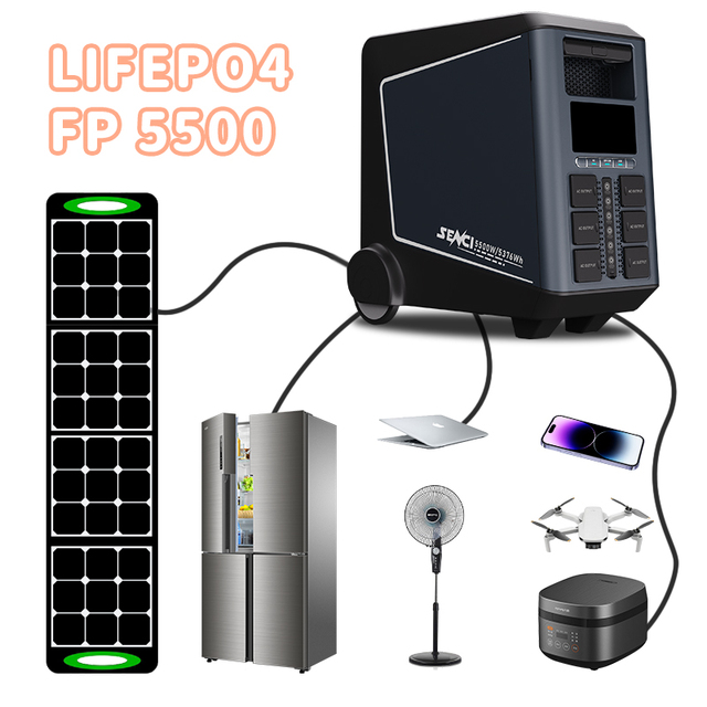 5000 Watt 5.5KW 10000W 10kva LIFEPO4 Battery Easy to Carry Solar Power Generator Multifunctional Output Portable Power Station