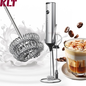 Home Use Kitchen Durable Multi-function Coffee Latte Frother USB Rechargeable Frother Stainless Steel Milk Frother with <b>Stand</b> - Product Image 1